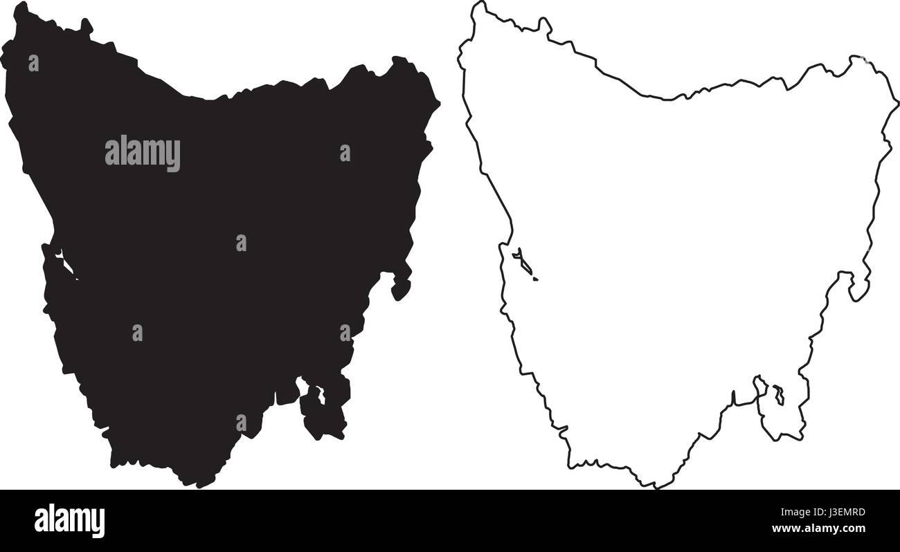 Carte de la Tasmanie, illustration vectorielle scribble sketch Tasmanie Illustration de Vecteur