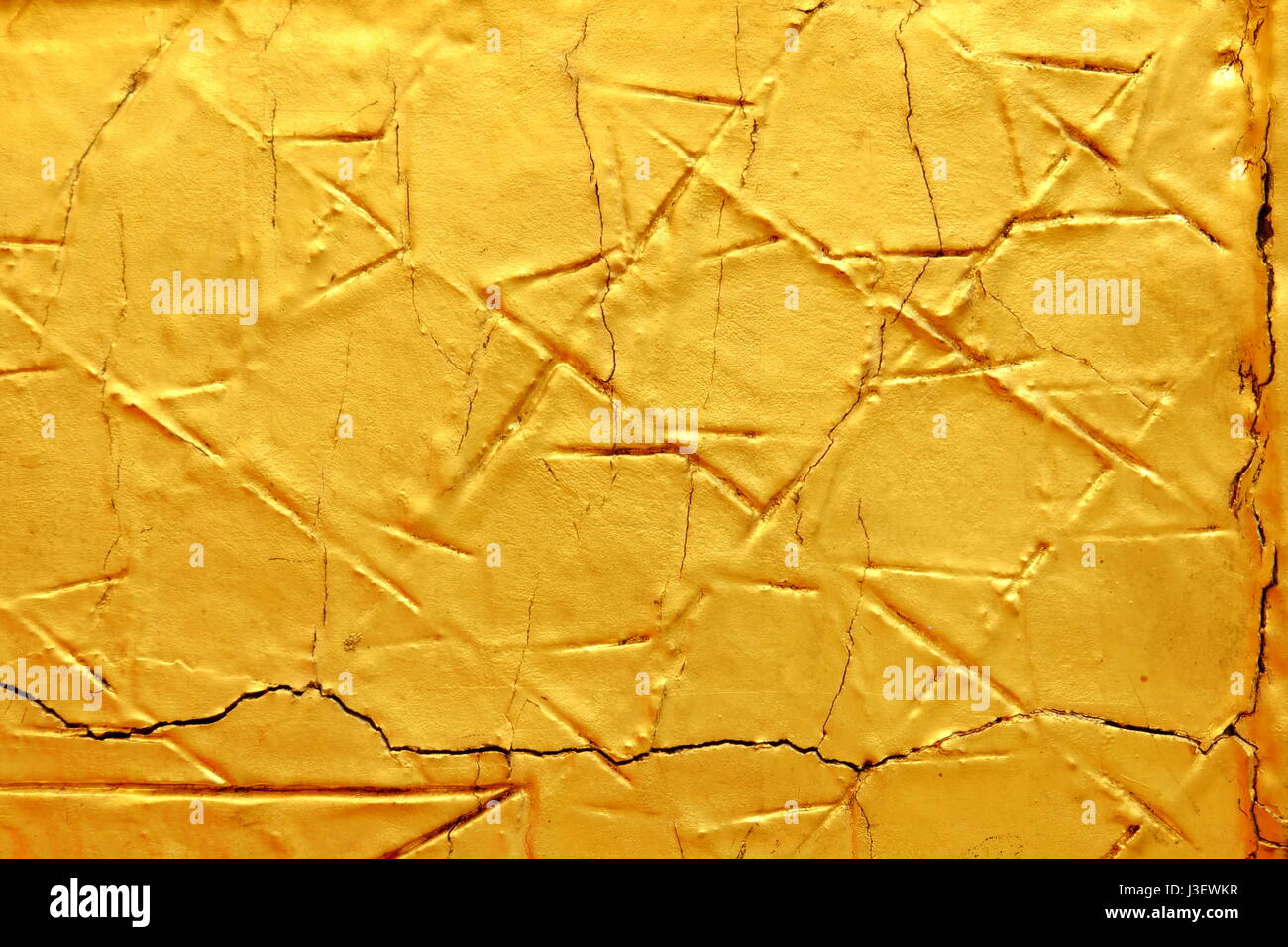 Golden Wall Texture Background. Banque D'Images