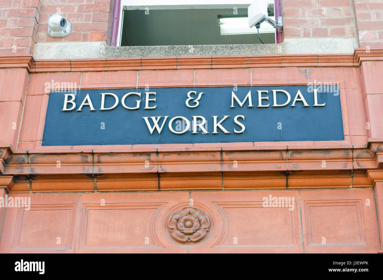 Inscrivez-vous à la Thomas Fattorini fabricant badge à Birmingham's Jewellery Quarter Banque D'Images