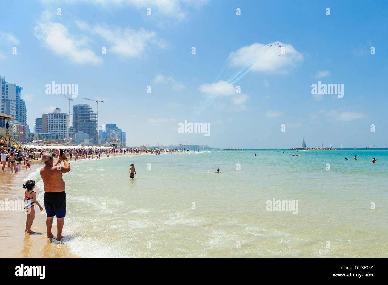 Bourget sur Yom Ha'atsmaout - jour de l'indépendance - 2 mai 2017, Tel Aviv, Israël Banque D'Images