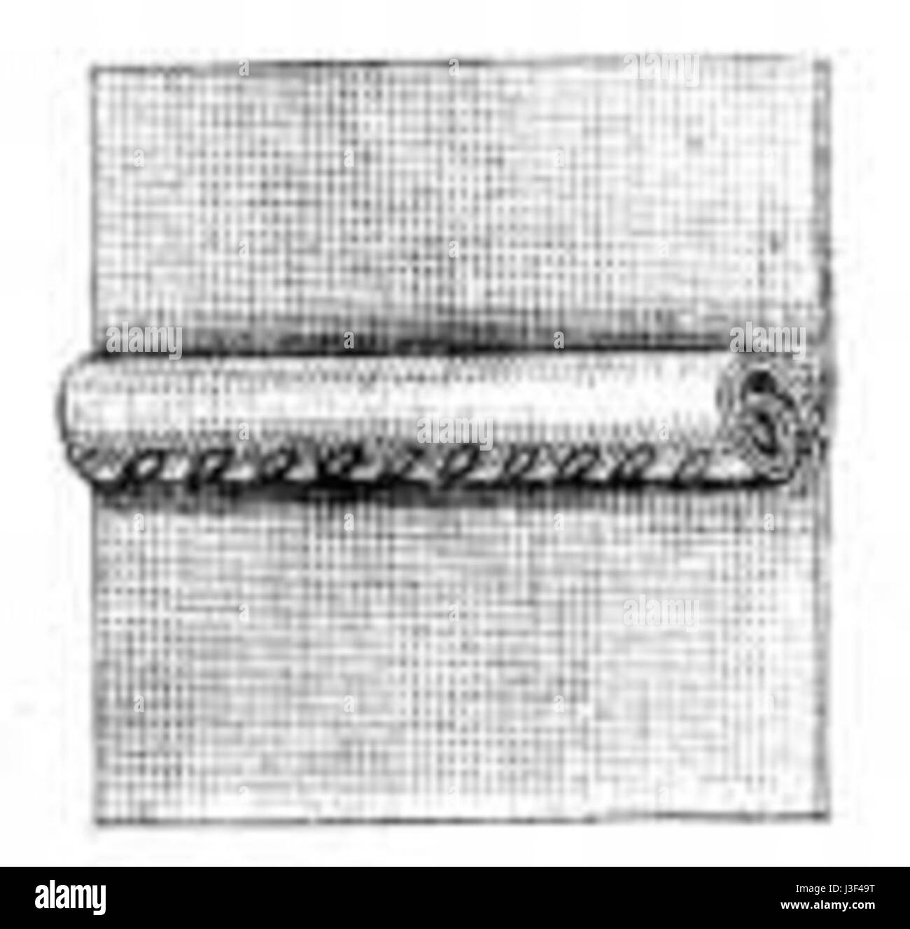 Fig. 17 représente une double couture ourlée ouverte, une technique utilisée dans la construction textile et vestimentaire. Il illustre le processus et les considérations de conception impliqués dans la création de coutures renforcées durables. Banque D'Images