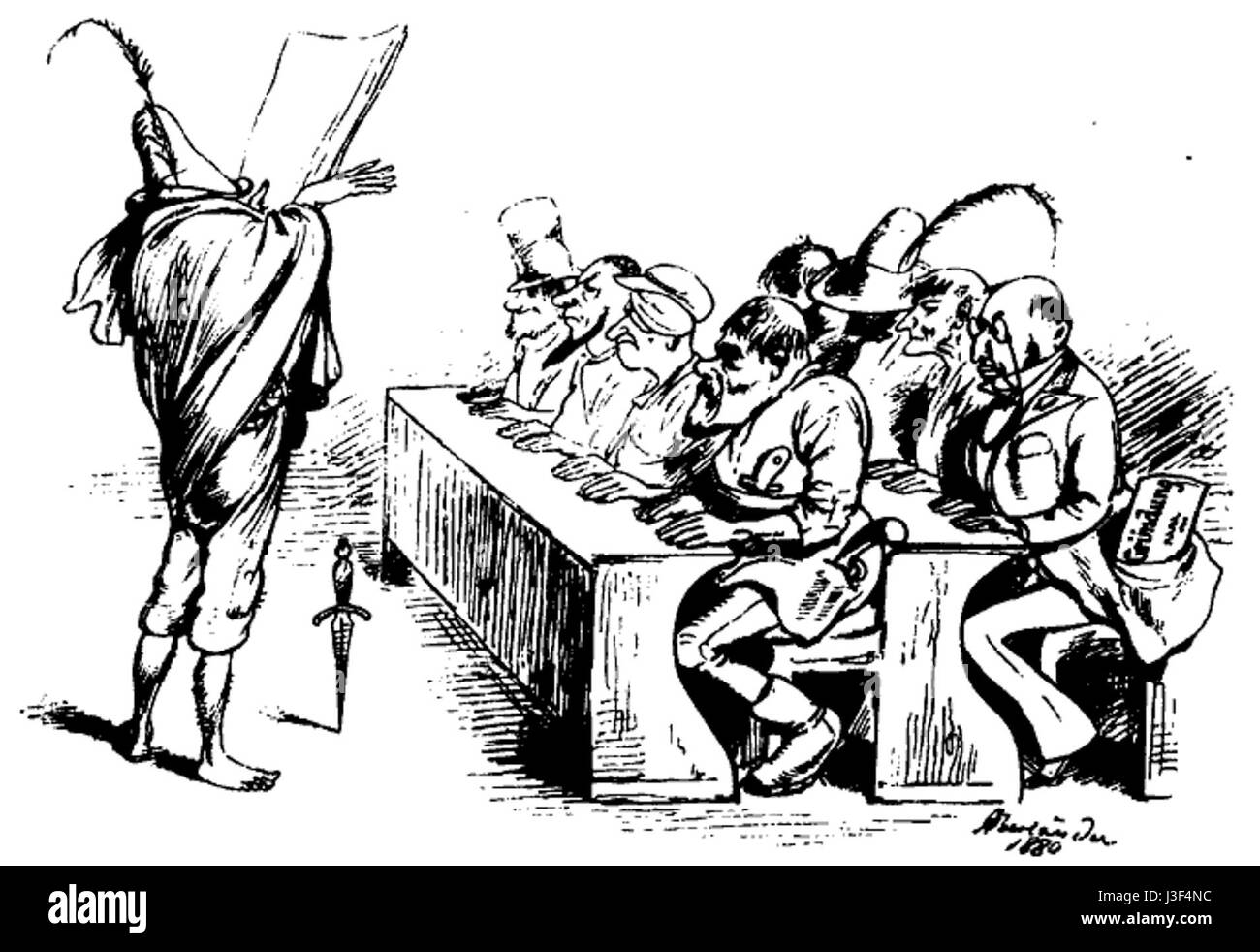 Fliegende Blaetter 73 195 b2 est une publication littéraire et artistique allemande historique, présentant des illustrations satiriques et comiques. Il donne un aperçu de la culture allemande du XIXe siècle, offrant un mélange de commentaires sociaux et d'humour à travers diverses gravures et dessins. Banque D'Images