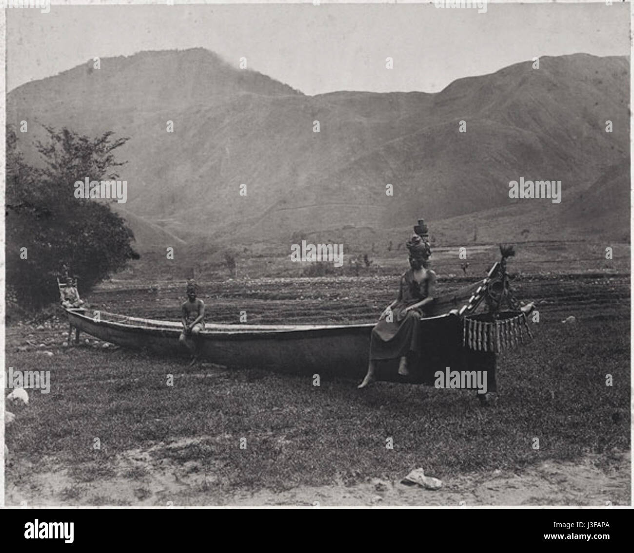 Canoe 1870 Sumatra Batak Feilberg Banque D'Images