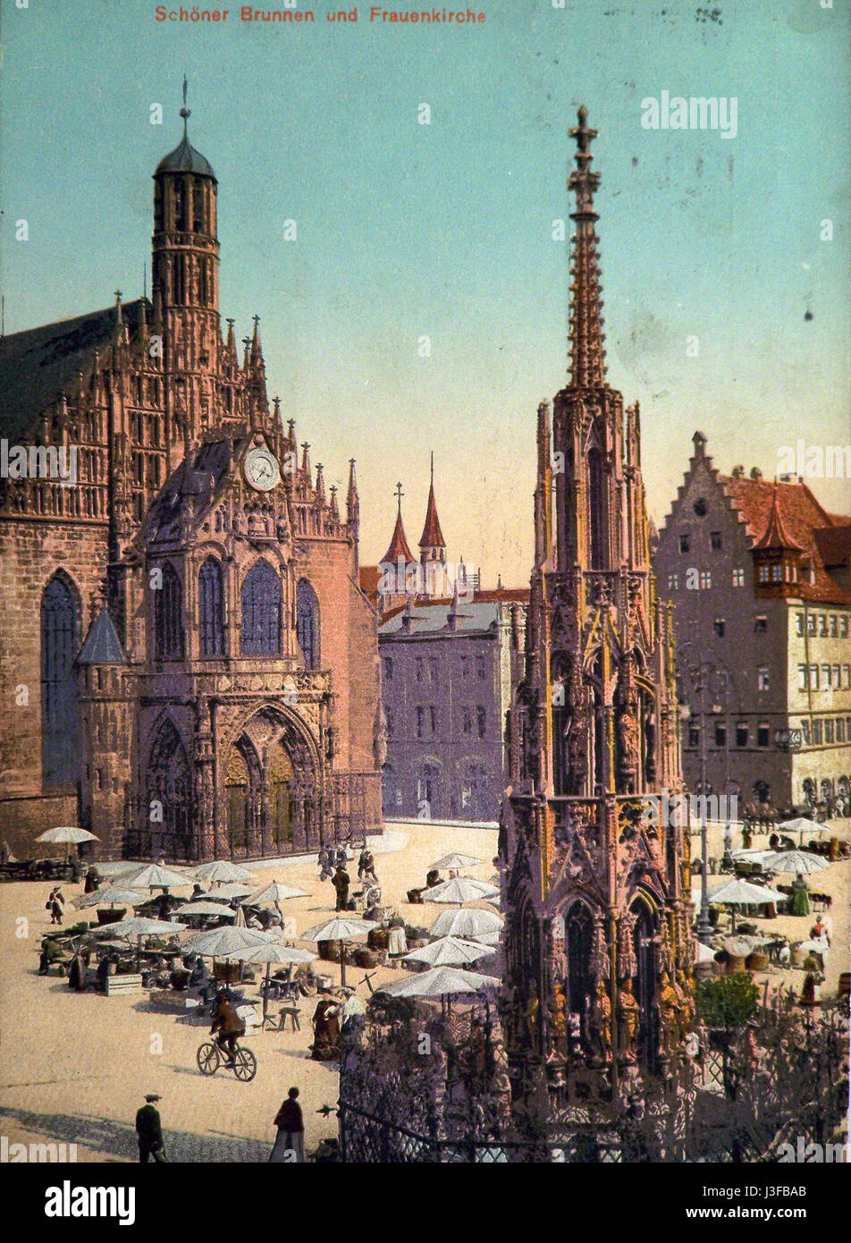 La Frauenkirche de Dresde est une église luthérienne historique connue pour son architecture baroque. Cette image de 1913 présente l'église avant sa destruction pendant la seconde Guerre mondiale, soulignant sa conception complexe et son importance culturelle. Banque D'Images