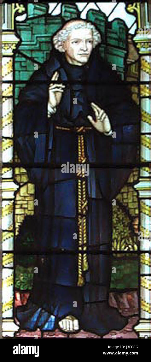 Geoffroy de Monmouth était un religieux et historien du XIIe siècle, surtout connu pour son ouvrage The History of the Kings of Britain, qui devint un texte fondateur de la légende arthurienne. Banque D'Images