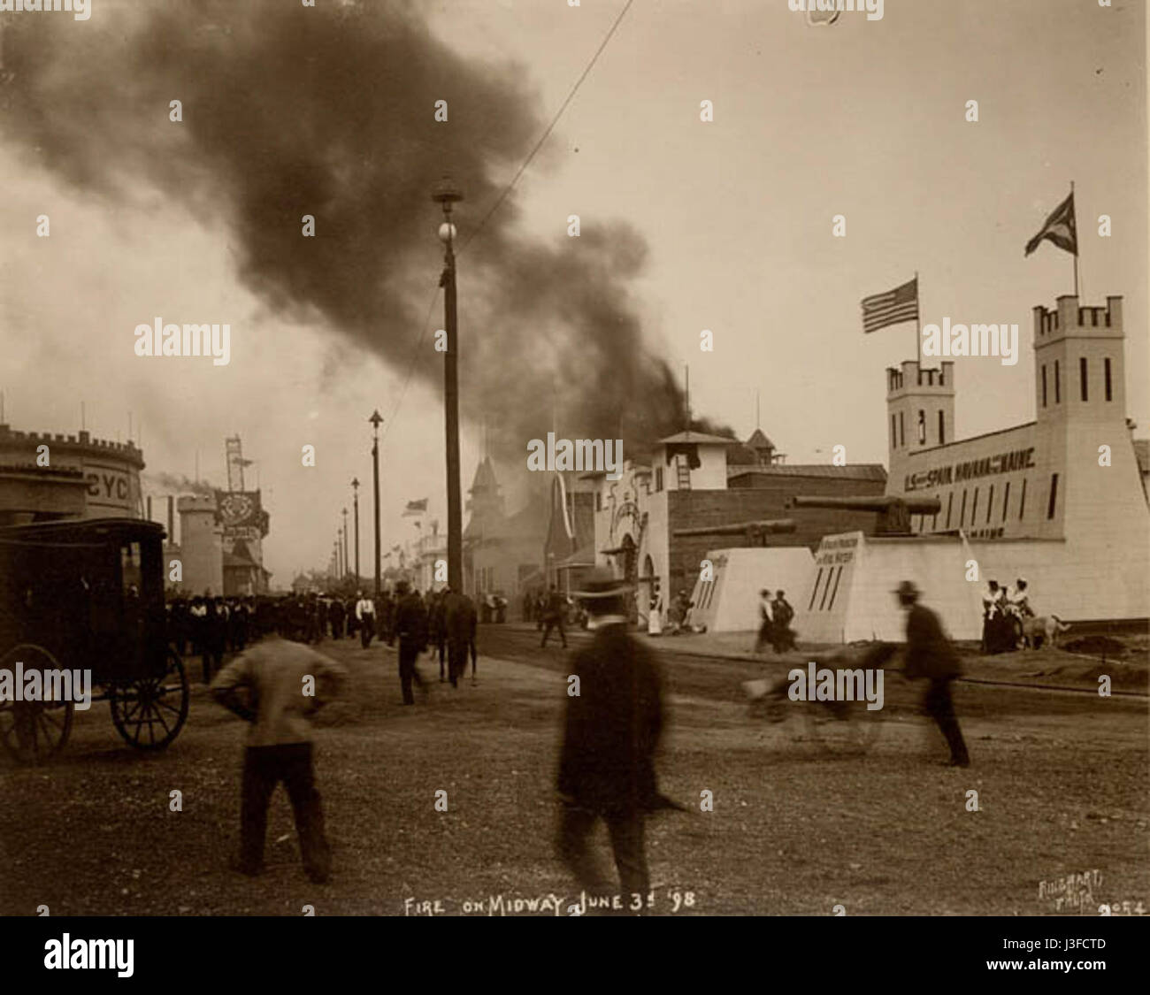 FireOnTheMidwayTransMississippiRinehart Banque D'Images