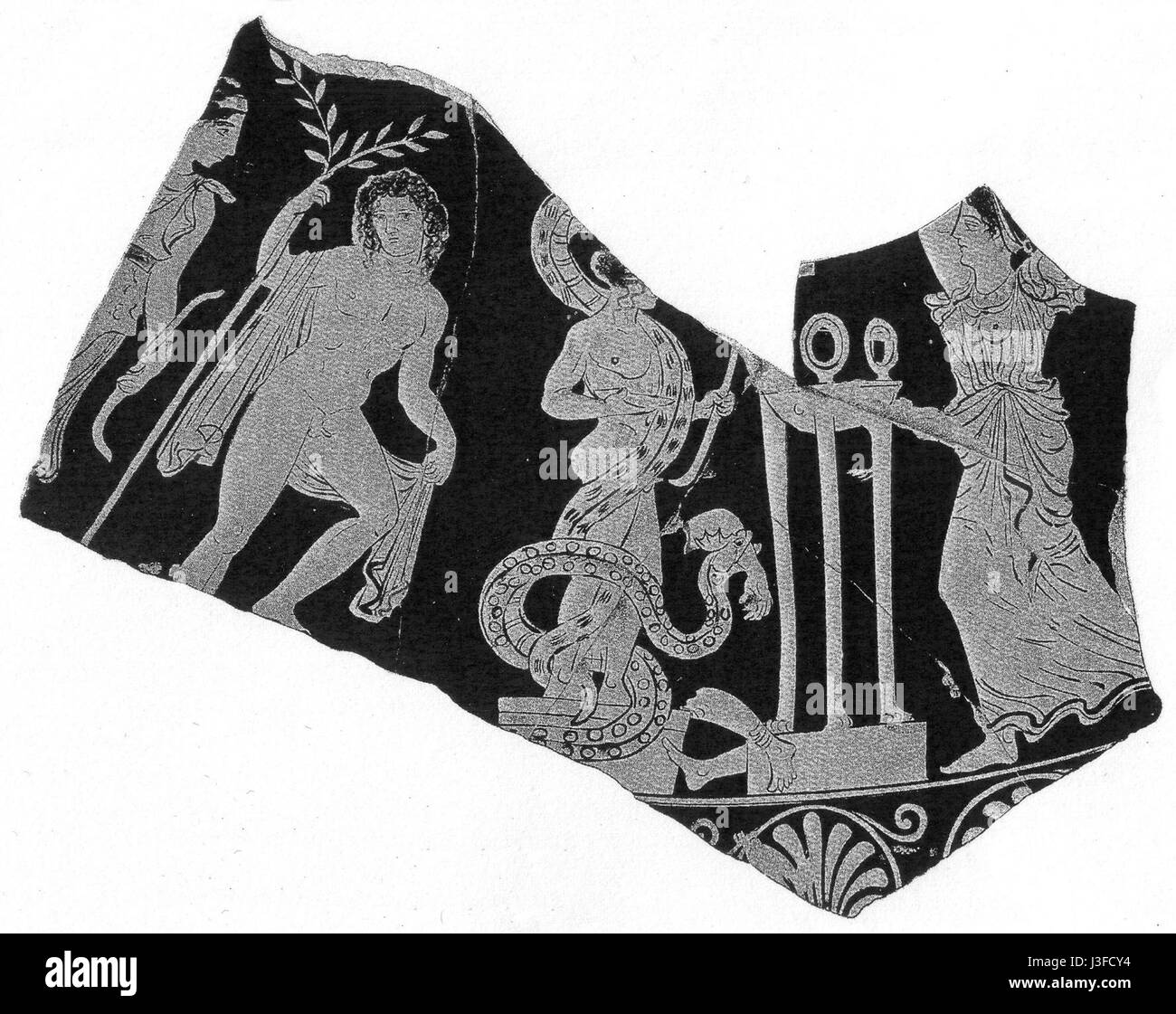 Fragmente einer mittel apulischen Kraters des Nationalmuseums en Ruvo di Puglia Banque D'Images