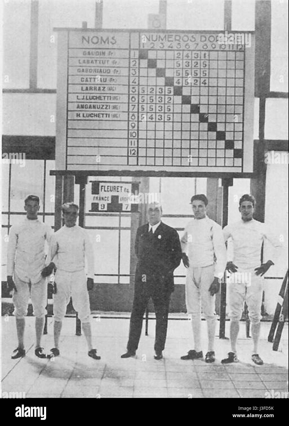 Jeux Olympiques de 1928 Argentine équipe feuilles Banque D'Images
