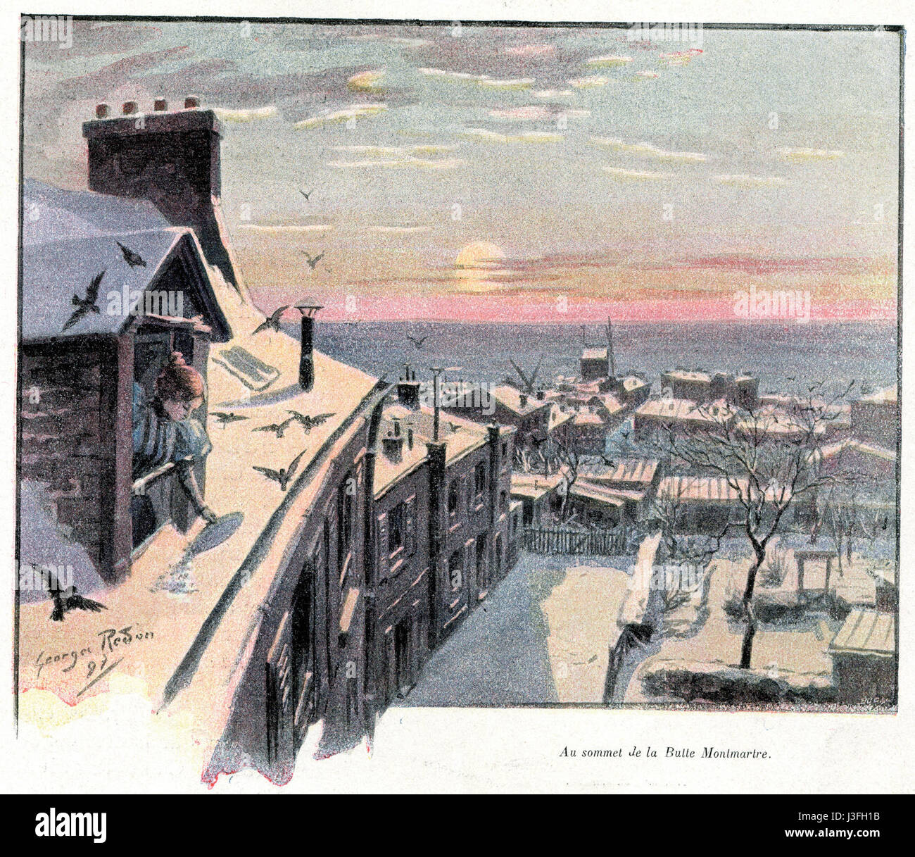 G. Redon (Paris en plein air, BUC, 1897) 11.Au sommet de la Butte Montmartre Banque D'Images