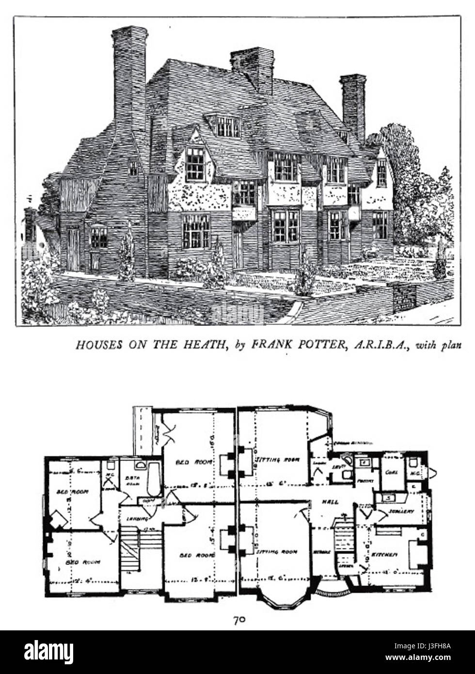 Frank J. Potter design pour Hampstead Garden Lignes de maisons Banque D'Images