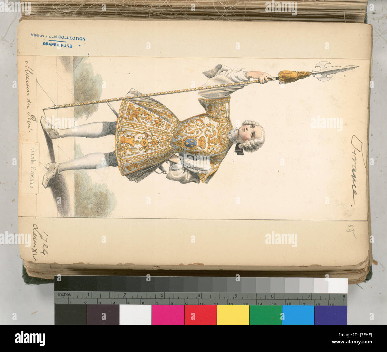 Une représentation du roi Louis XV de France, de 1720 à 1724, illustrant la monarchie pendant les premières années de son règne. Banque D'Images