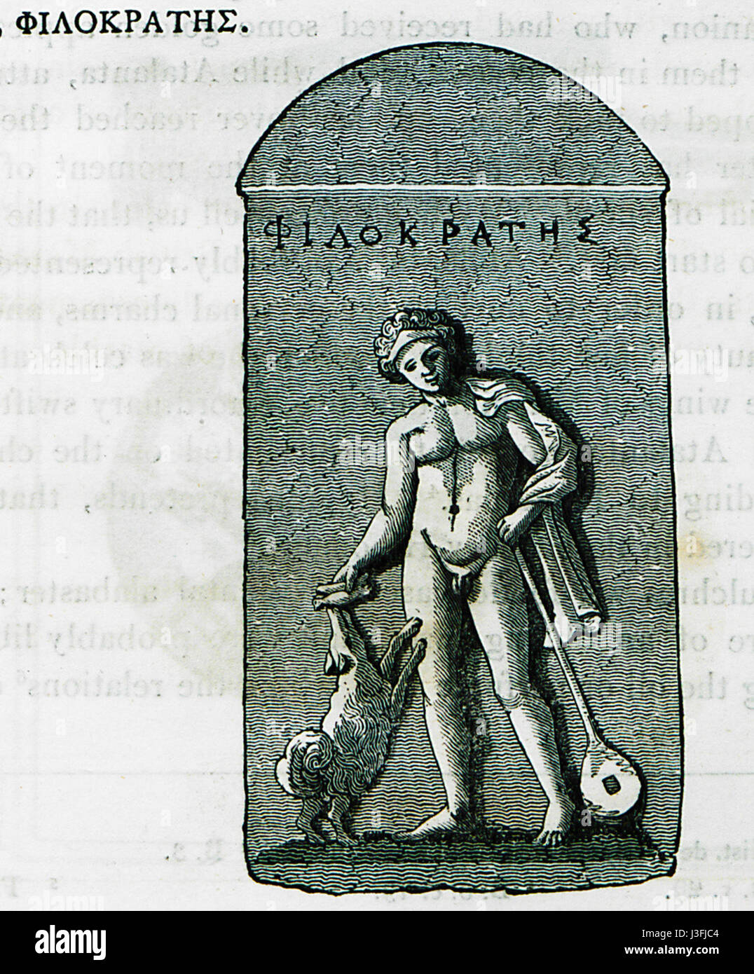 La stèle funéraire de Philocrate, décrite par Edward Dodwell en 1819, est un monument funéraire grec ancien, remarquable pour son importance artistique et historique dans l'étude des pratiques funéraires classiques. Banque D'Images