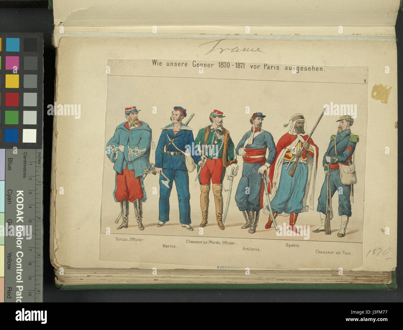 Cette image représente la France en 1870, une période importante de l’histoire française marquée par la guerre franco-prussienne et les changements politiques, capturant le climat culturel et politique de l’époque. Banque D'Images