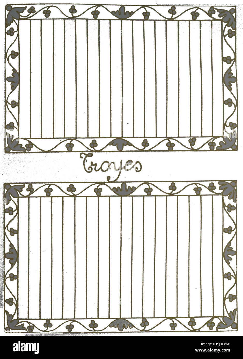 Le Filigrane Estissac est un filigrane du XVIIIe siècle, connu pour son design complexe. Il était souvent utilisé dans la production de papier, symbolisant le savoir-faire artisanal de l'époque et l'art de la fabrication du papier. Banque D'Images