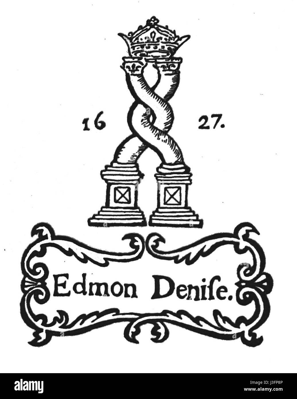 Filigrane 1627 edmon denise 07862 Banque D'Images