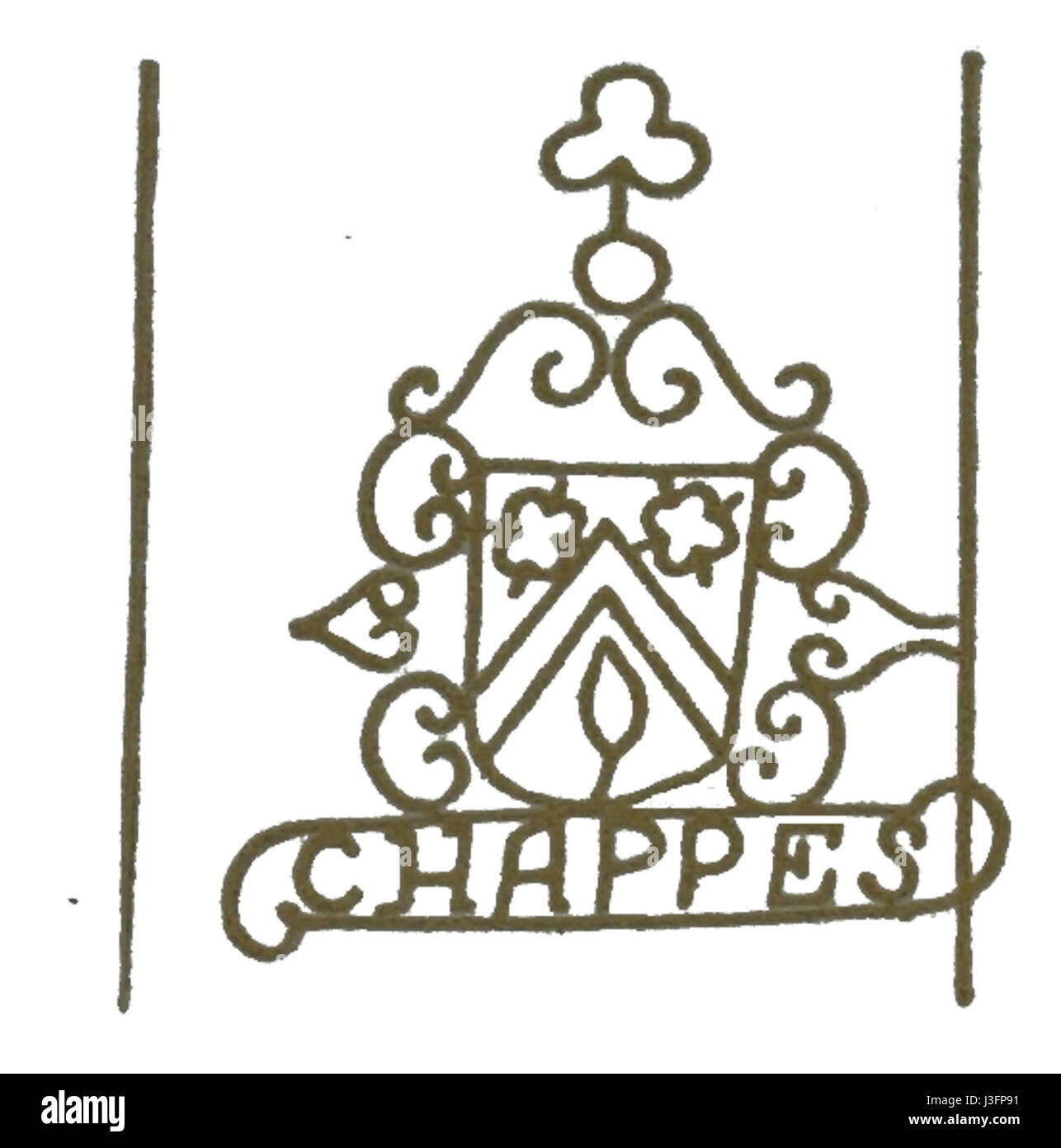 Cette image ou référence est liée à 'Filigrane Chappes', un sujet faisant probablement référence à des dessins détaillés en filigrane dans des contextes historiques ou artistiques. Le terme filigrane désigne généralement le travail métallique délicat et complexe, souvent vu dans les bijoux européens ou dans les pièces détachées Banque D'Images Cette image ou référence est liée à 'Filigrane Chappes', un sujet faisant probablement référence à des dessins détaillés en filigrane dans des contextes historiques ou artistiques. Le terme filigrane désigne généralement le travail métallique délicat et complexe, souvent vu dans les bijoux européens ou dans les pièces détachées Banque D'Images