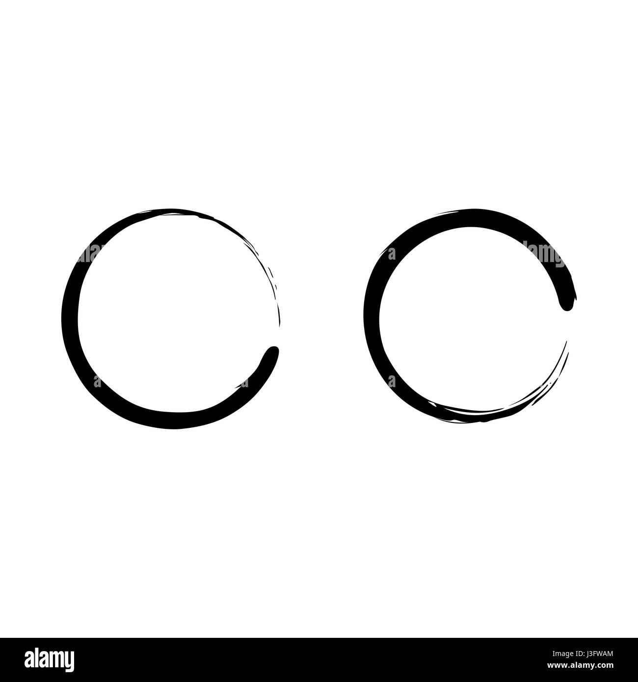 Cercle d'Art Zen noir Vertor Set Illustration de Vecteur