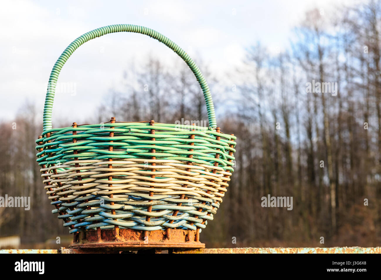 Créel De Pêche Ancien En Osier - Fabriqué Aux États-Unis, Vintage