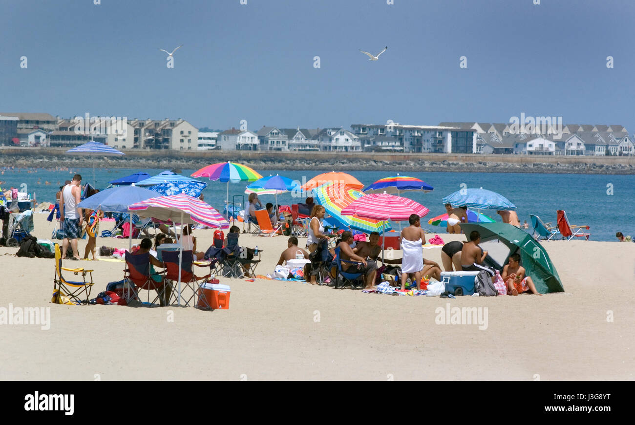 La plage de Hampton Beach, New Hampshire, USA Banque D'Images
