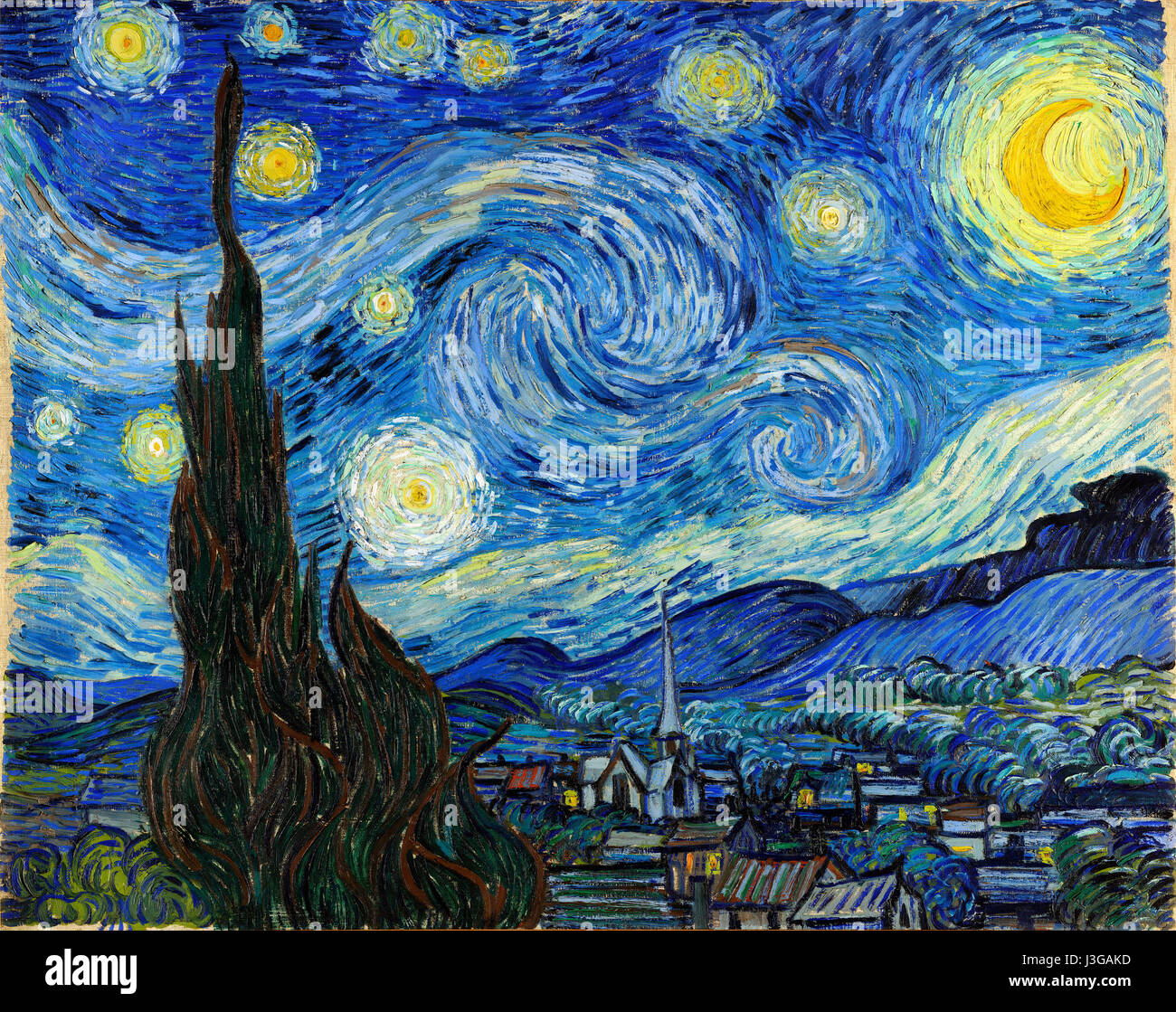 Starry, Starry night par Vincent Van Gogh Banque D'Images