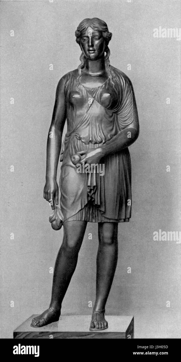 'Atalanta' de Georg Roemer est une représentation de la figure mythologique grecque Atalanta, connue pour sa vitesse et son athlétisme. La peinture capte son mouvement dynamique et sa force, la dépeignant dans une lumière héroïque comme un symbole de la mythologie grecque. Banque D'Images