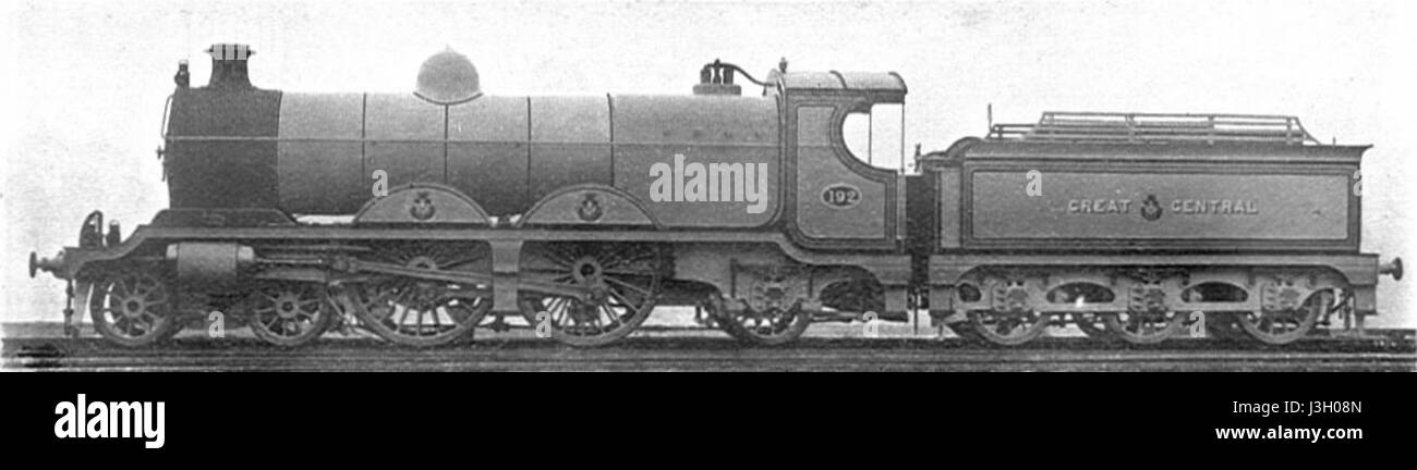Locomotive 192 Atlantique GCR (Howden, Boys' Book de locomotives, 1907) Banque D'Images
