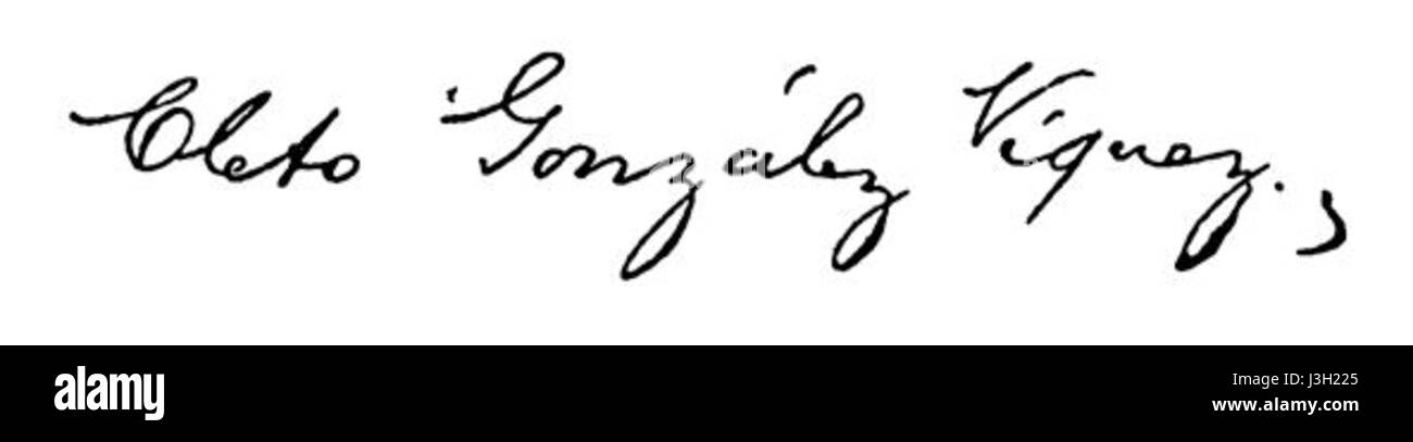 Firma de Cleto Gonzalez Viquez Banque D'Images
