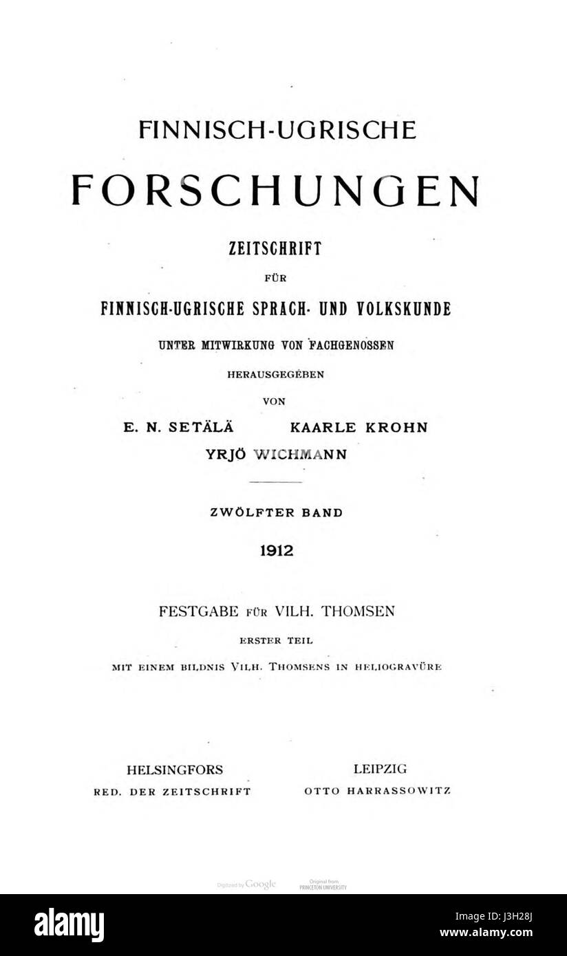 Finnisch ugrische Forschungen 12 000B Banque D'Images