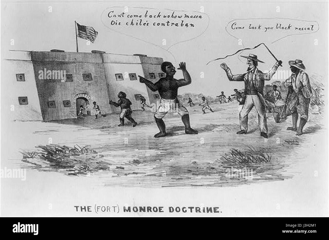 Fort Monroe doctrine cartoon Banque D'Images