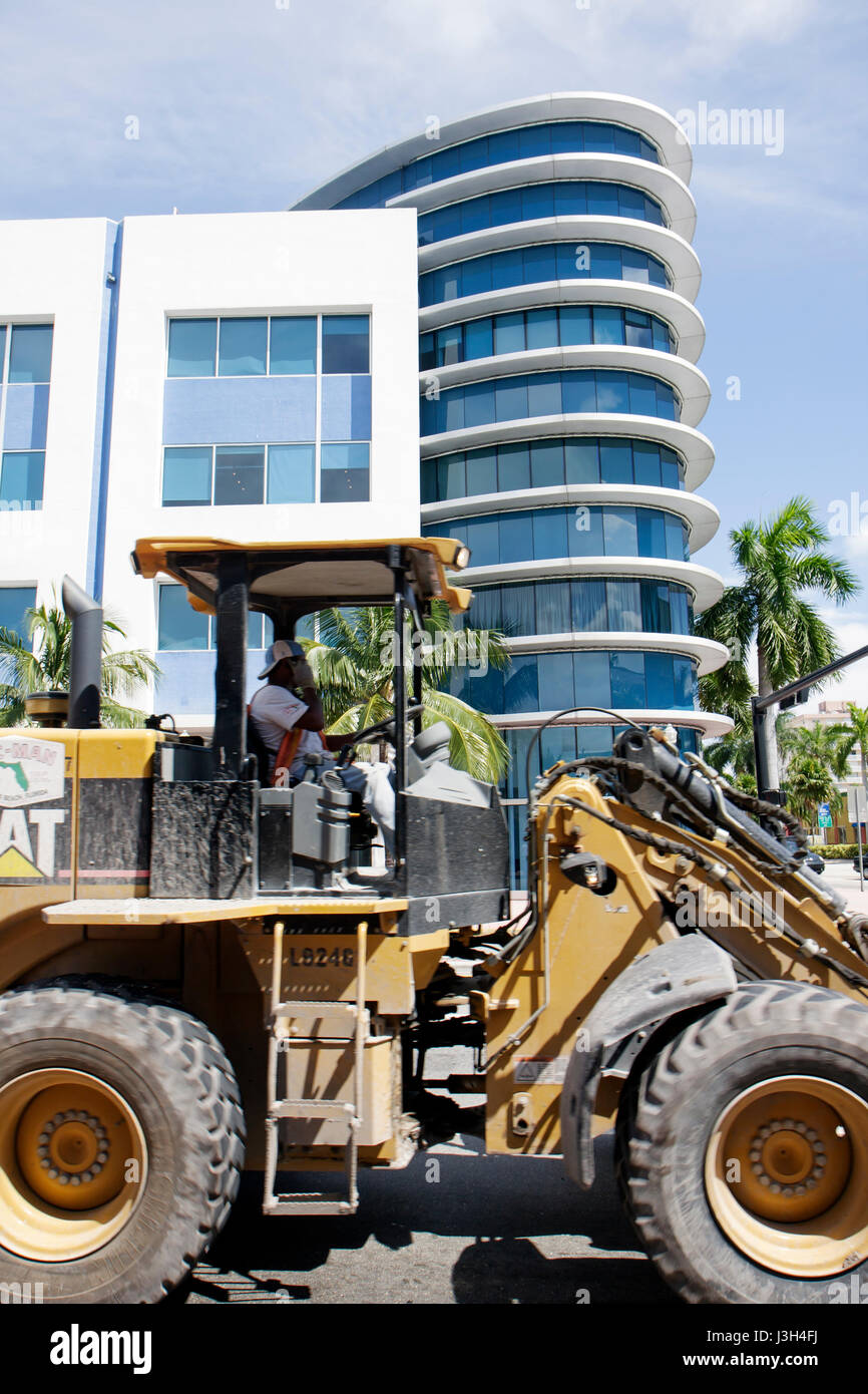 Miami Beach Florida,Washington Avenue,bâtiment,architecture,architectural,sous le nouveau chantier de construction constructeur,équipement,machinerie lourde,visite Banque D'Images
