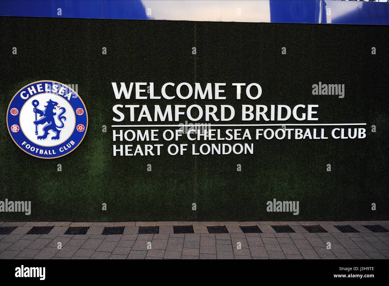 Signalisation à l'EXTÉRIEUR DE LA STAMFORD B CHELSEA V MANCHESTER UNITED stade de Stamford Bridge Londres Angleterre 13 Mars 2017 Banque D'Images