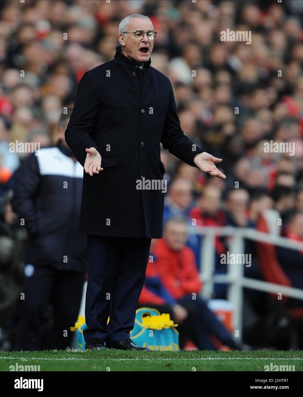 LEICESTER CITY MANAGER CLAUDIO V ARSENAL EMIRATES STADIUM Leicester City Londres Angleterre 14 Février 2016 Banque D'Images