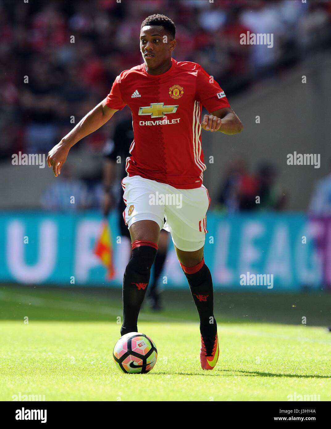 ANTHONY MARTIALE DE MANCHESTER LEICESTER CITY V MANCHESTER UN STADE DE WEMBLEY Londres Angleterre 07 Août 2016 Banque D'Images