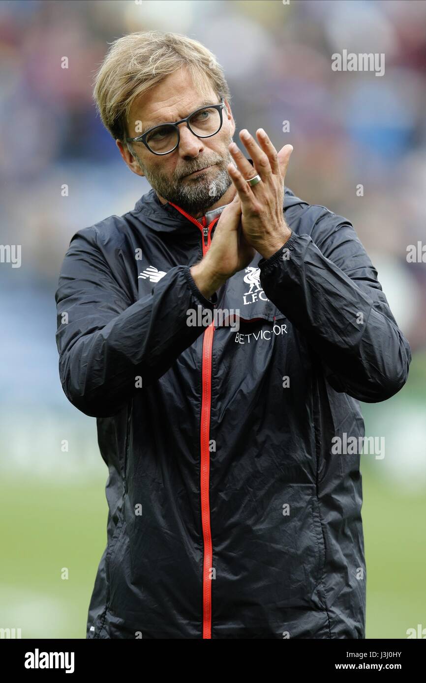 JURGEN KLOPP sur de sifflet final GESTIONNAIRE LIVERPOOL BURNLEY TURF MOOR ANGLETERRE 20 Août 2016 Banque D'Images