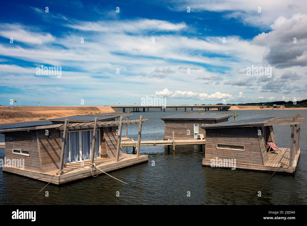 Laguna Garzón Lodge. Au fil des salles flottantes Laguna Garzon, l'Uruguay. Banque D'Images