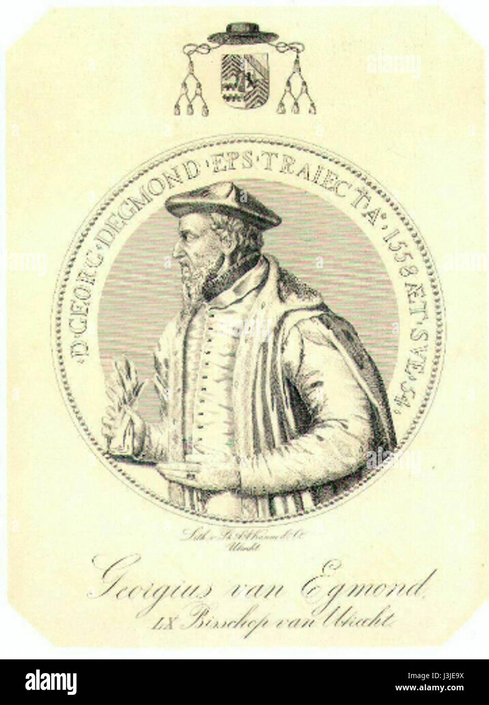 George van Egmond c 1857 litho de par Steven van Herwijck Médaille Banque D'Images