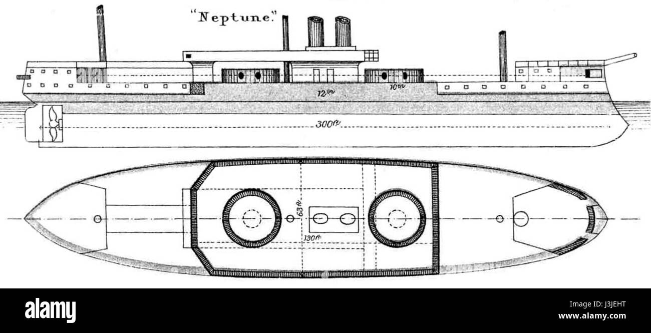 Le HMS Neptune 1888 diagrammes Brasseys Banque D'Images