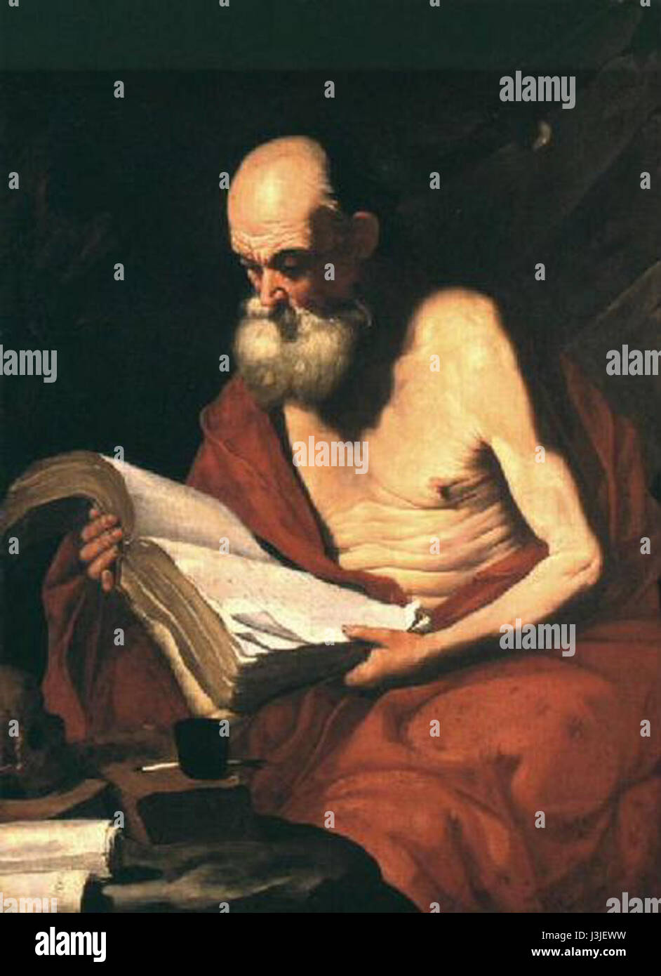 Hendrick van Somer Saint Jerome Banque D'Images