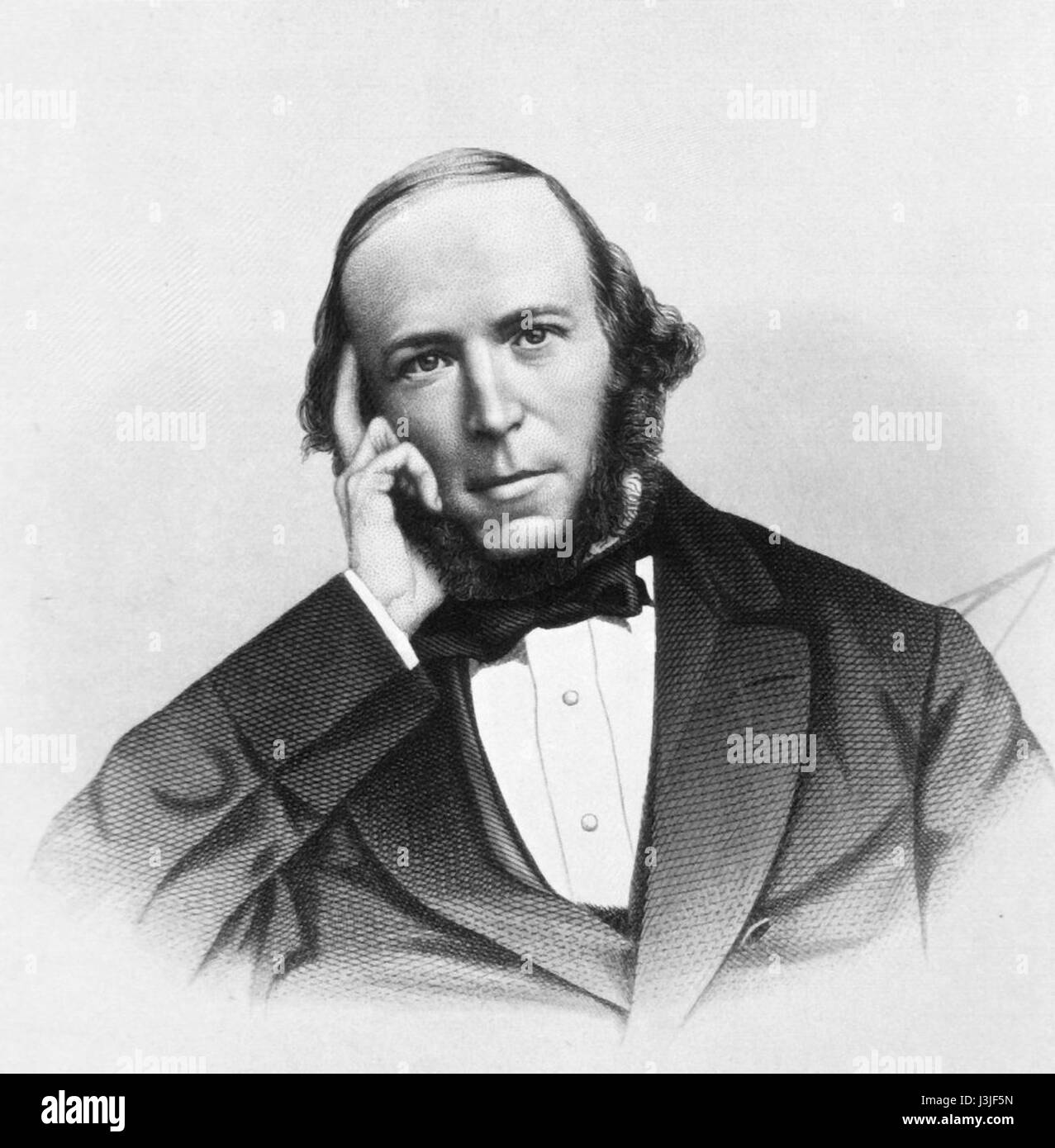 Herbert Spencer (1820-1903) était un philosophe et sociologue anglais, connu pour ses contributions à la théorie de l'évolution et à la philosophie sociale. Ses œuvres influencent les sciences sociales et l'éducation. Banque D'Images