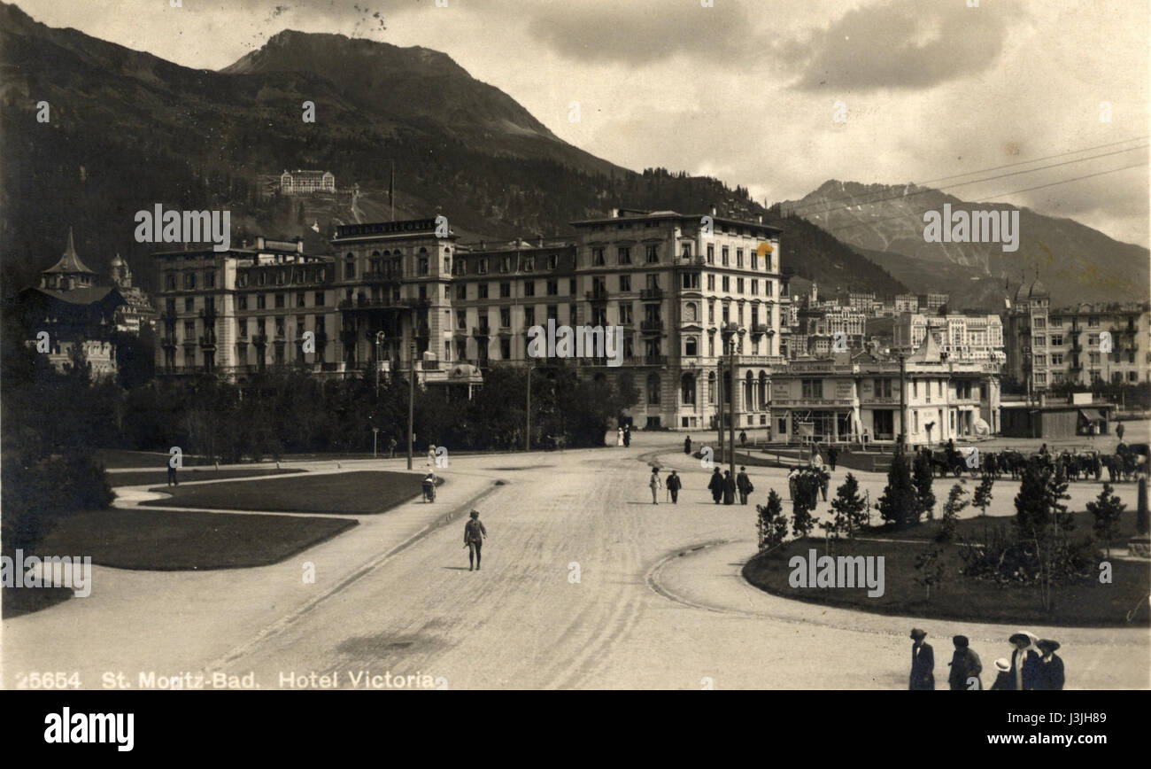 Victoria Hotel St Moritz 1910 Banque D'Images