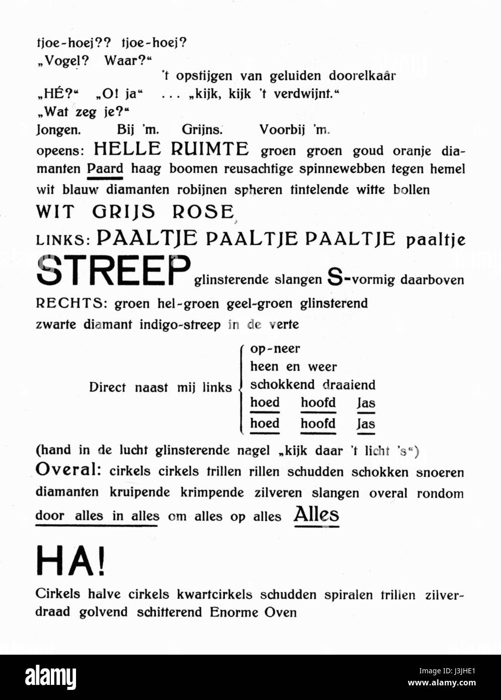 Ce titre fait référence à I.K. Bonset, un artiste ou figure culturelle, en référence à une pièce intitulée Centra Pats de 1915. Le travail pourrait explorer des thèmes du début du XXe siècle ou une signification culturelle. Banque D'Images