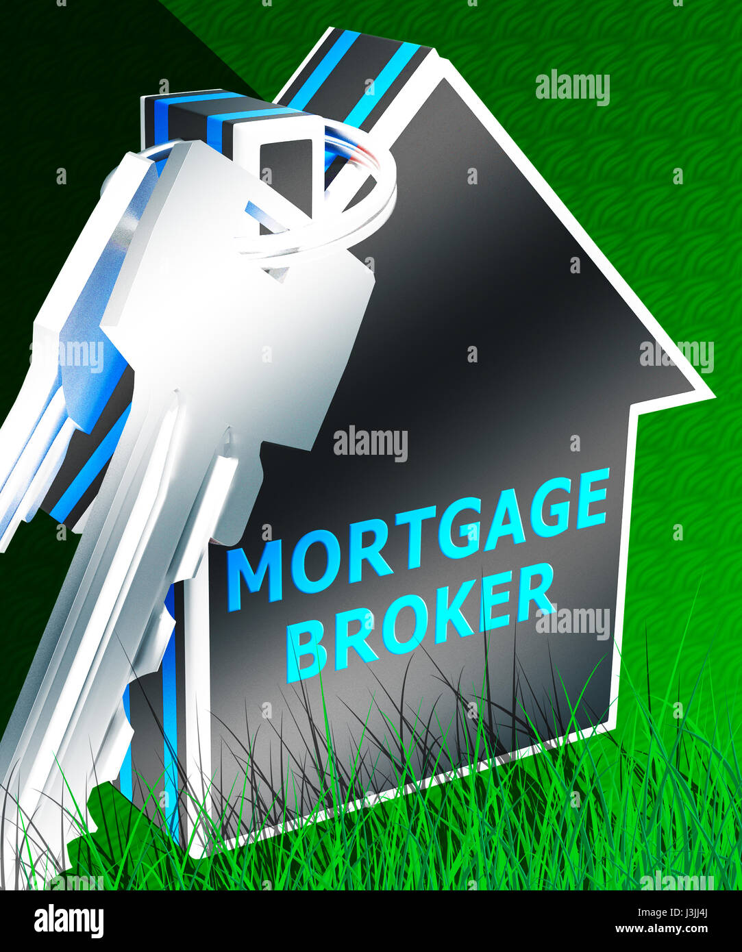 Courtier Hypothécaire prêt immobilier keys Affiche le rendu 3D Banque D'Images
