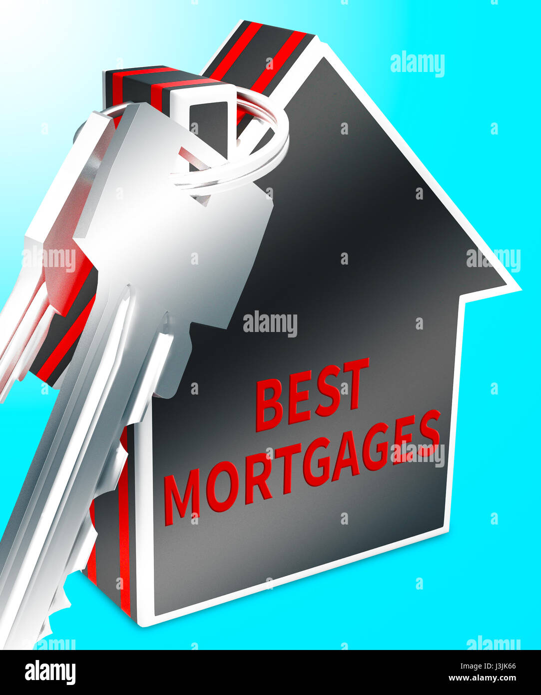 Meilleur prêt hypothécaire représente les touches de rendu 3D Immobilier Banque D'Images