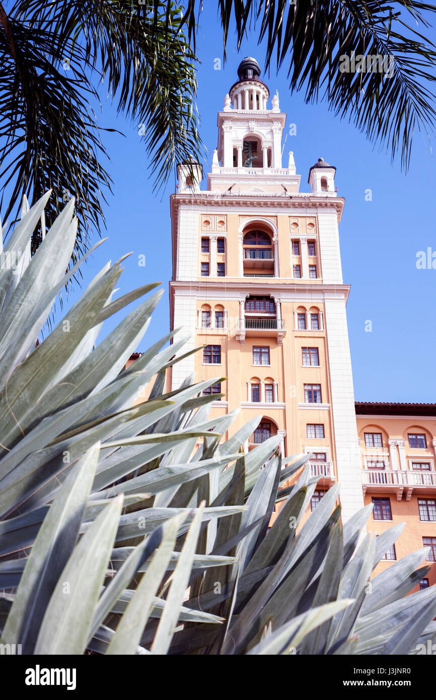 Miami Florida,Coral Gables,Biltmore,hôtel,hall,1926 architecture de style méditerranéen,Giralda Tower,Schultze,Weaver,site historique,extérieur Banque D'Images