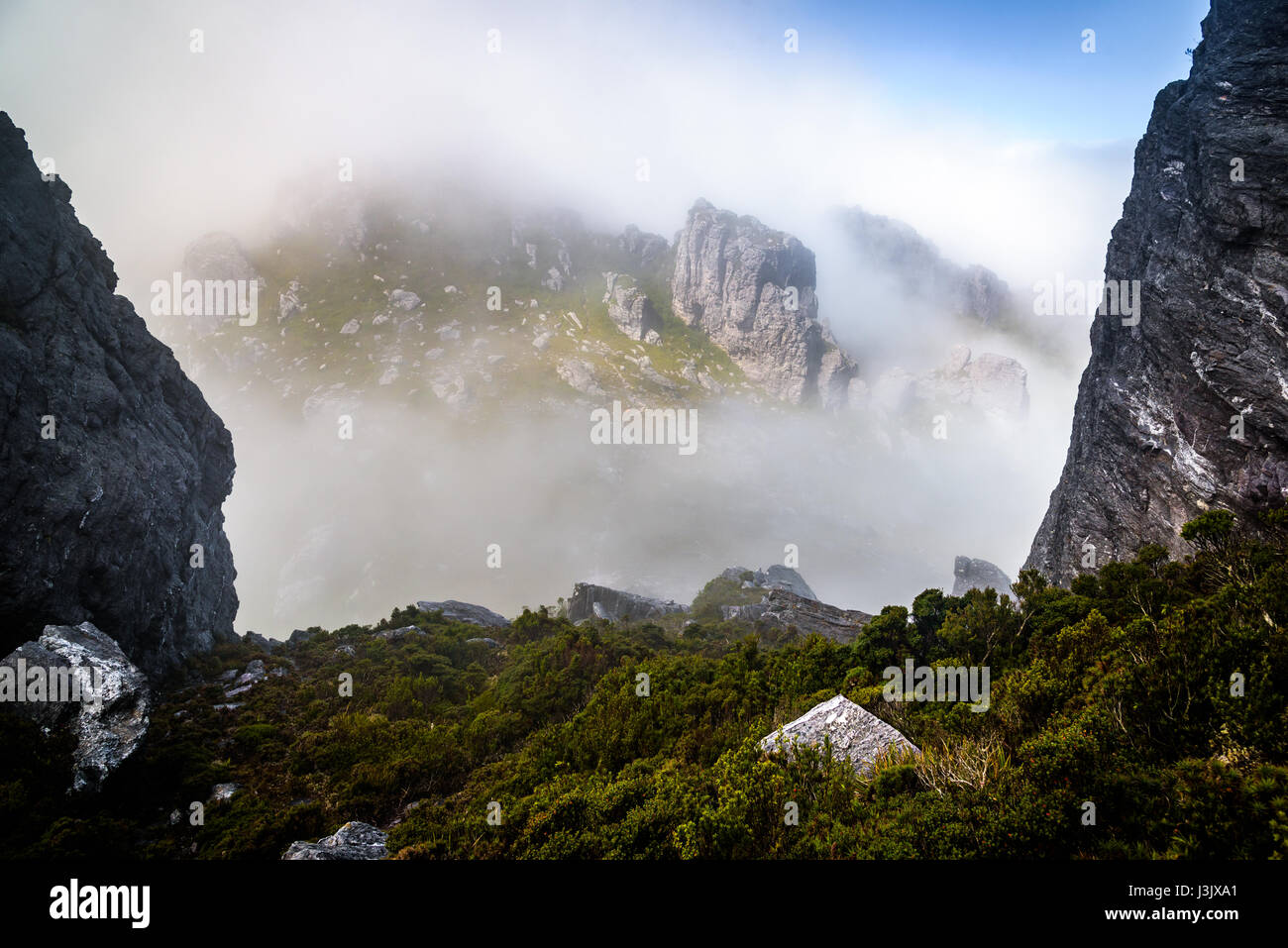 Descente de l'Est du Mt. Hayes dans l'Ouest, au sud-ouest de la gamme Arthur Tasmanie Banque D'Images