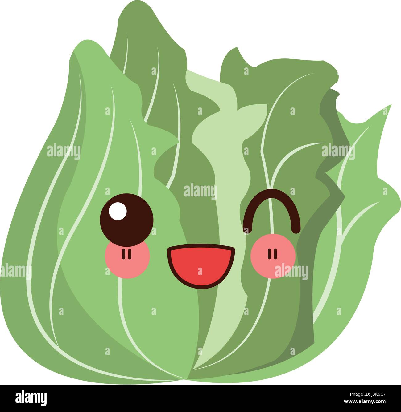 Kawaii légumes laitue image aliments frais Illustration de Vecteur