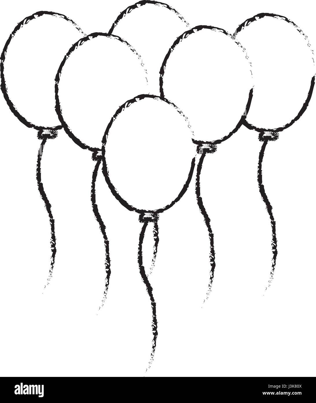 Ballons Ligne Partie A Joyeux Anniversaire Decoration Image Vectorielle Stock Alamy