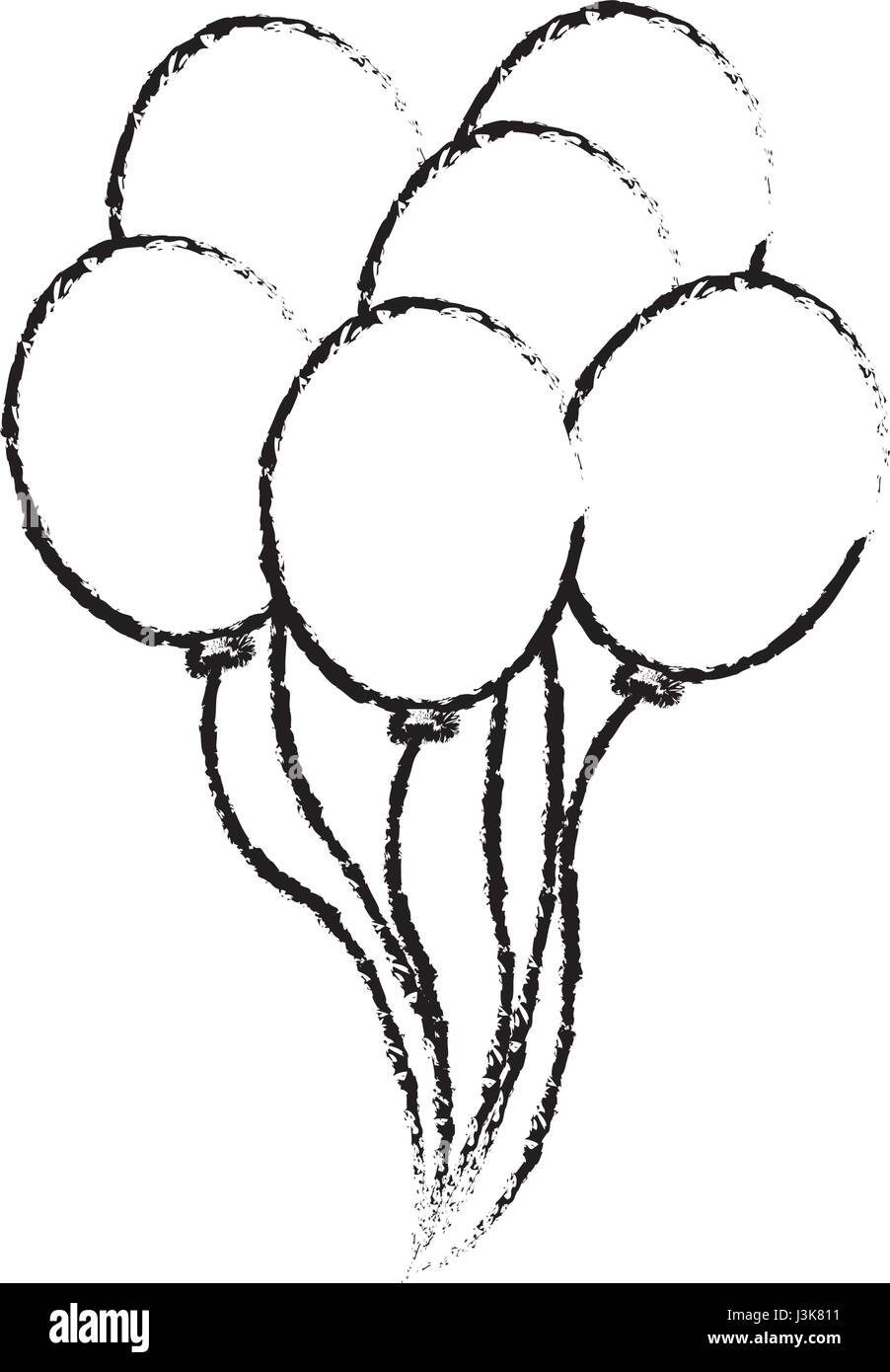 Ballons Ligne Partie A Joyeux Anniversaire Decoration Image Vectorielle Stock Alamy