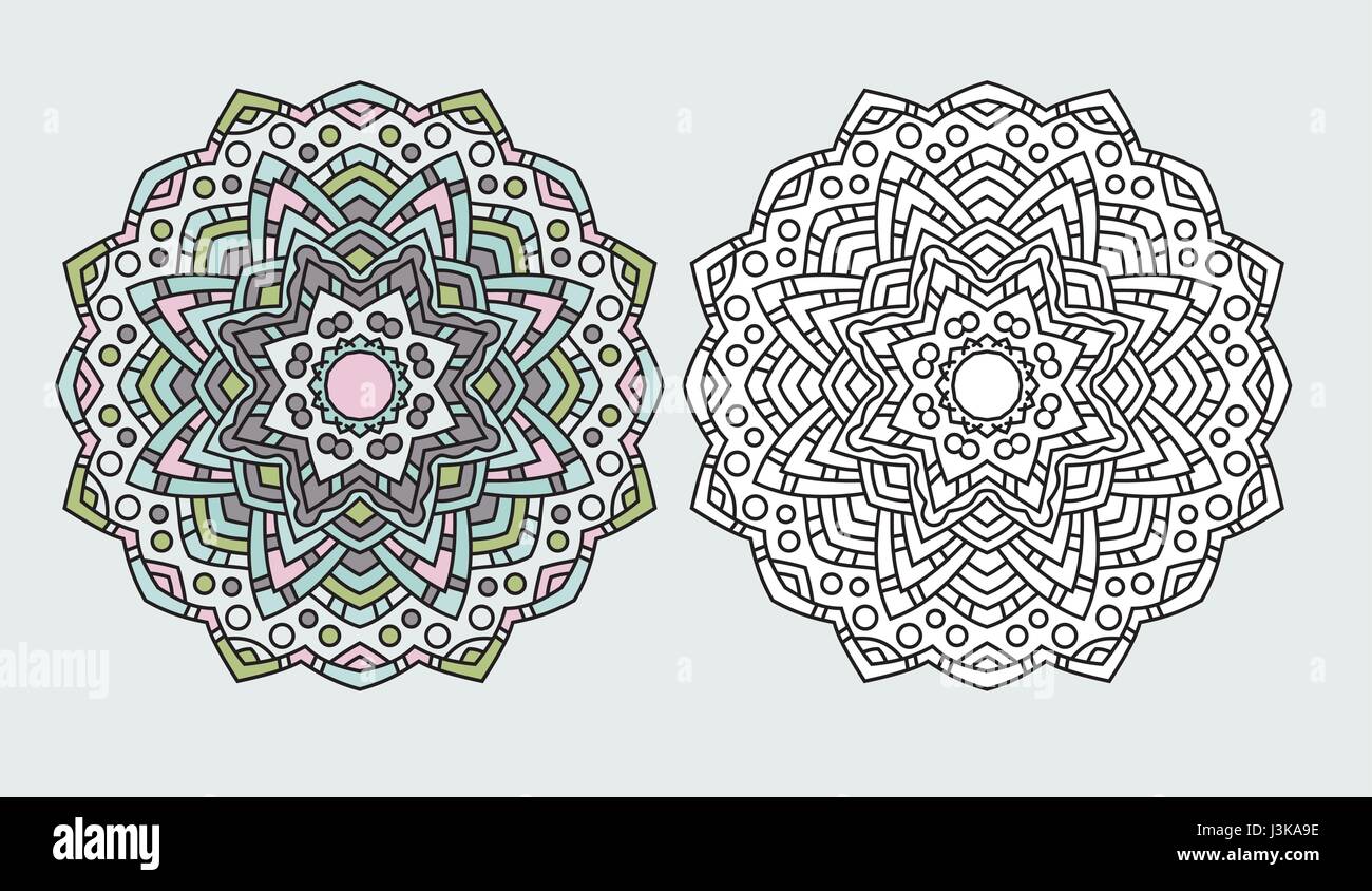 Mandala Symbole Abstrait Fleurs Zen Enchevêtrement De Dessin