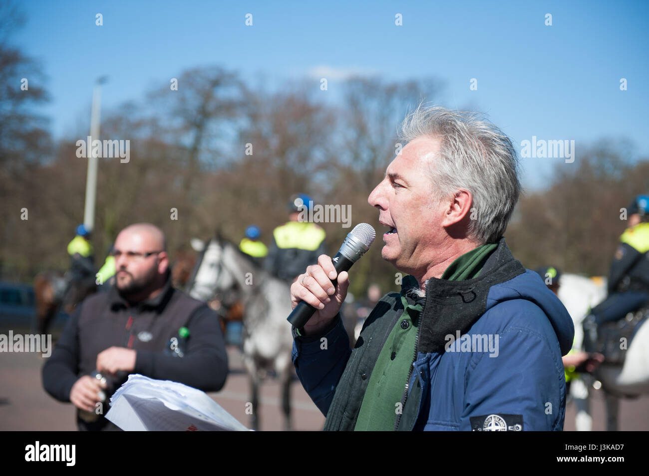 Edwin Wagensveld sur le Pegida Manifestation à La Haye, Pays-Bas Banque D'Images